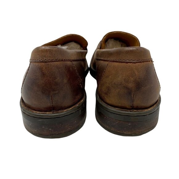 Born Mens Loafers Shoes Brown Black Leather Slip-On Moc Toe Low Top 10.5 main image 4